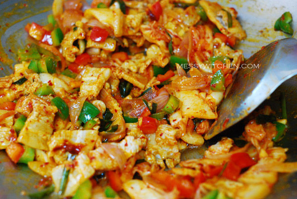 Stir-Fry Kimchi With Ingredients For A Minute